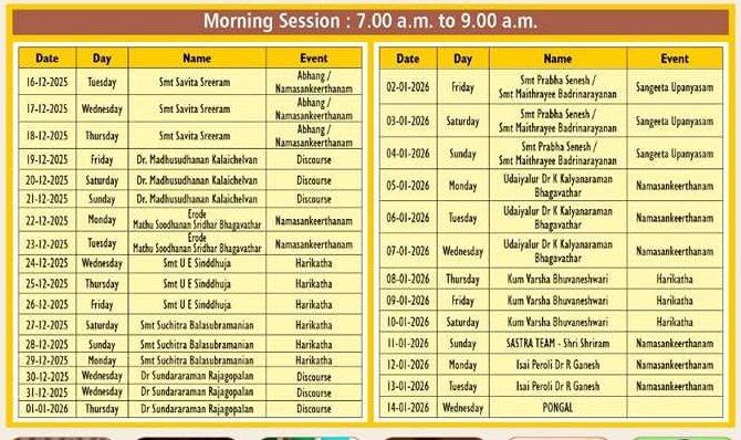 Sastra Satsangh Margazhi Mela 2025